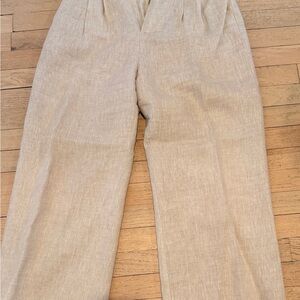 Dissh Pant 6 Gina Natural Linen Waist Wide Leg Beige Relaxed Fit Boho Minimalist